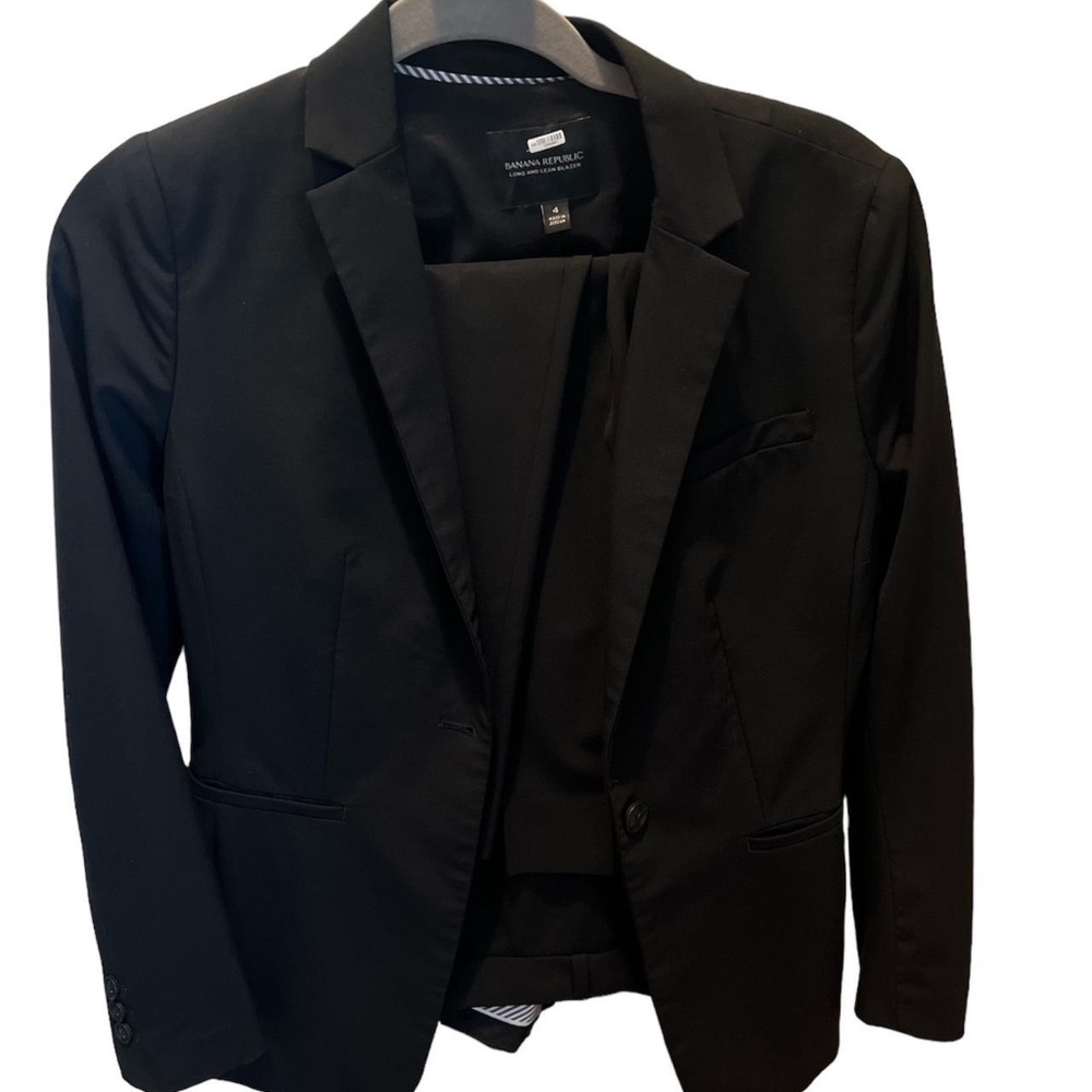 Banana Republic Black Formal Blazer with Notched Lapel